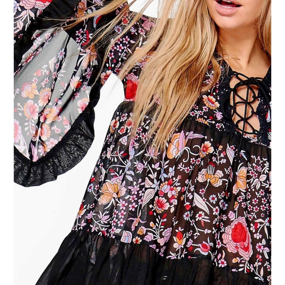 BOOHOO Aimelia Woven Printed Oversized Tunic NWT🏷 - Picture 8 of 9